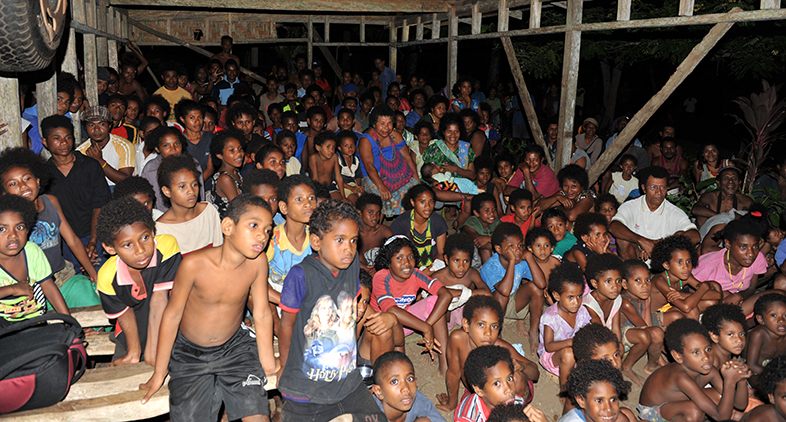 Unity Through Culture. Public screening of finished film on Baluan, 2011. Photo Ton Otto